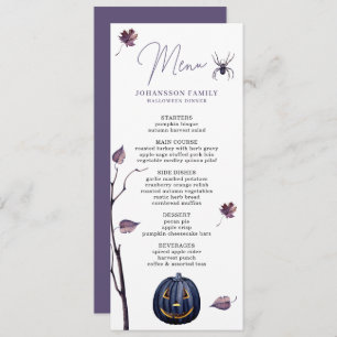 PLUM SPOOKY PUMPKIN SPIDER AUTUMN LEAF HALLOWEEN  MENU