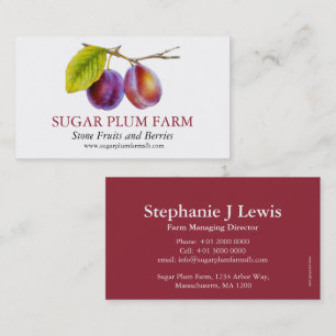Plum stone fruit farm fruit suppliers business card