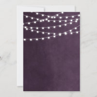 Plum String Lights Blank Invitation Template
