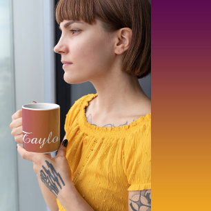Plum Sunset - Customisable Name Coffee Mug