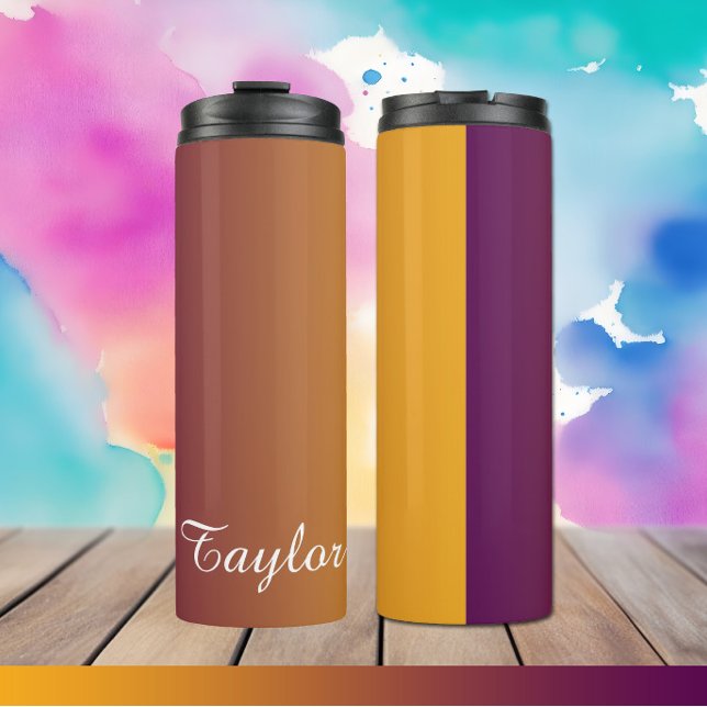 Plum Sunset - Customisable Name Thermal Tumbler (Creator Uploaded)