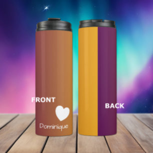 Plum Sunset Gradient Thermal Tumbler With A Heart