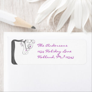 Plum Swirl Wood Grain Tree Return Address