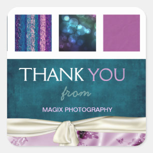 Plum & Teal Boxes Client Thank You Sticker