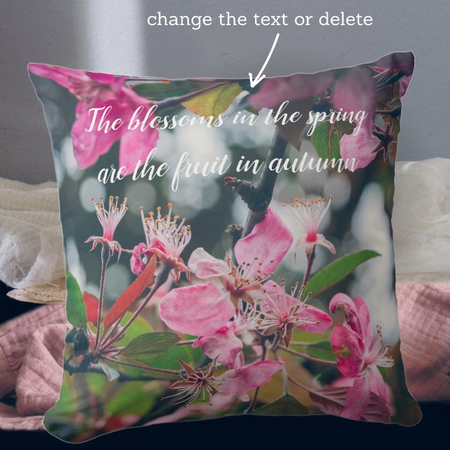 Plum Tree Branch with Pink Flowers Cushion (Creator Uploaded)