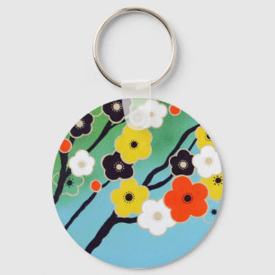 Plum Tree In Blossom Key Ring