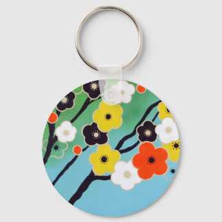 Plum Tree In Blossom Key Ring