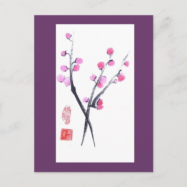 Plum Tree Twig Postcard (Front)