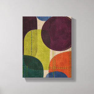 Plum Velvet Shapes and Wasabi Threads   Textured A Canvas Print
