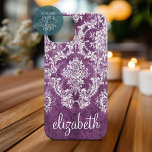 Plum Vintage Damask Pattern and Name Case-Mate Samsung Galaxy S9 Case<br><div class="desc">A vintage pattern with a trendy design with jewel tone colours and elegance. Items are easier to customise when you replace all text and photos first. If your art still needs to be adjusted, click on the Customise This button. This will take you to a design area where you can...</div>