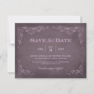 Plum Vintage Vineyard Rustic Wedding Save The Date