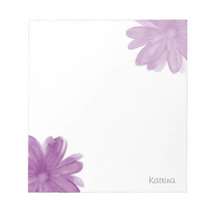 Plum Watercolor Flowers Notepad