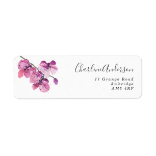 Plum Watercolor Orchid Personalised