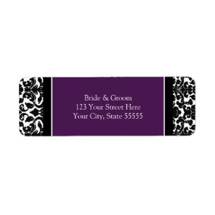 Plum Wedding Custom Return Address Labels
