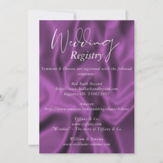 Plum Wedding Registry Invitation