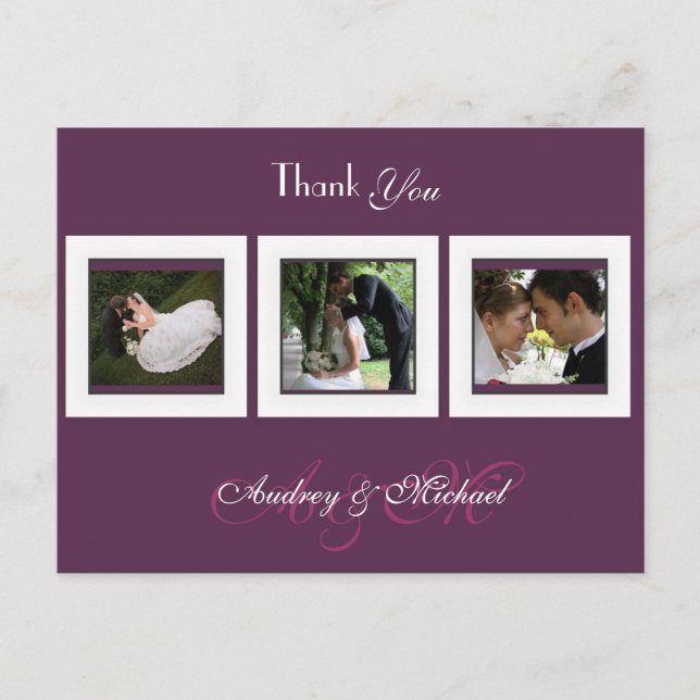 Plum/Wedding/Thank you postcards (Front)