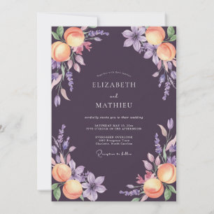 Plum Whimsical Orchard Wedding Invitation