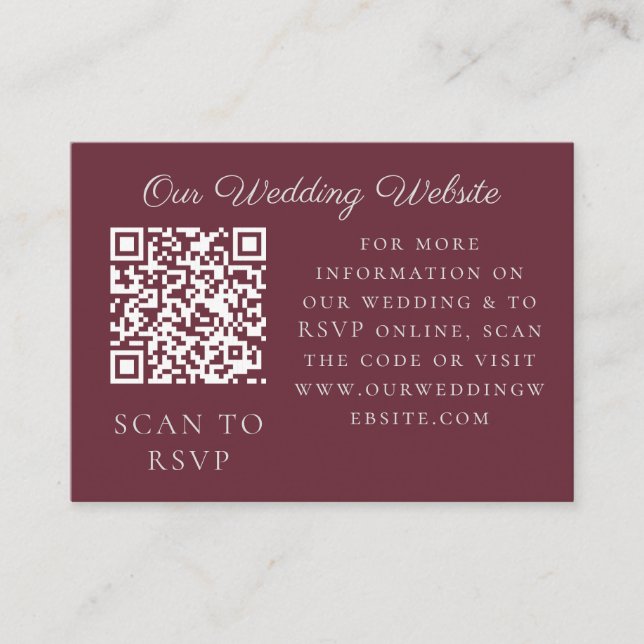 Plum White Orchid Pampas Grass Tropical Web QR Enclosure Card (Front)