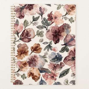 Plum Wildflower Watercolor Moody Botanical Garden Planner