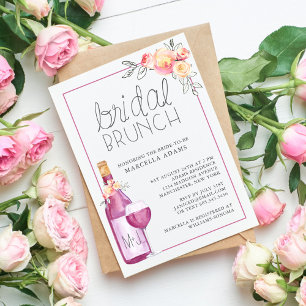 Plum Wine Bridal Brunch Invitation