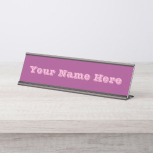Plum Wine Purple Spring Season Solid Colour Desk Name Plate