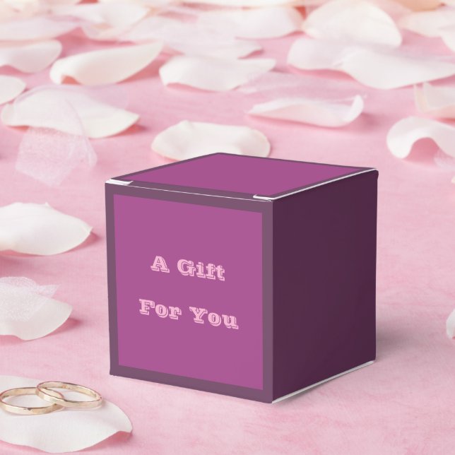 Plum Wine Purple Spring Season Solid Colour Favour Box (Wedding)