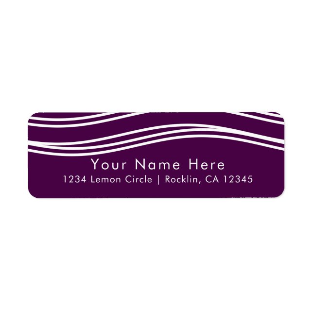 Plum Wine Purple & White Wave Chic Modern Wedding (Front)