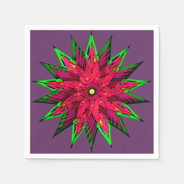 Plum Wonderful Poinsettia WOW Napkin (Front)