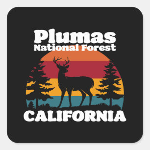 Plumas National Forest California Square Sticker