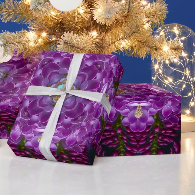 Plumb Petal Romantic Afternoon Wrapping Paper (Holidays)