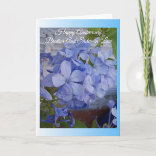 Plumbago Brother And Wife Wedding Anniversary Card