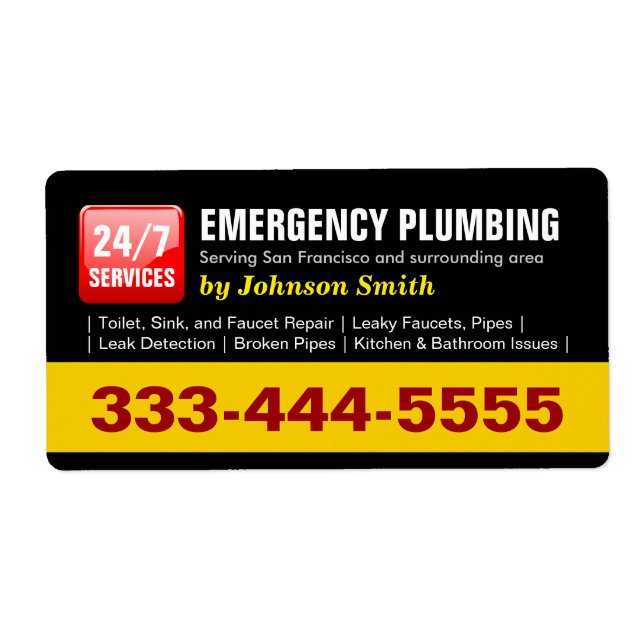 Plumber - 24 HOUR EMERGENCY PLUMBING SERVICES (Front)