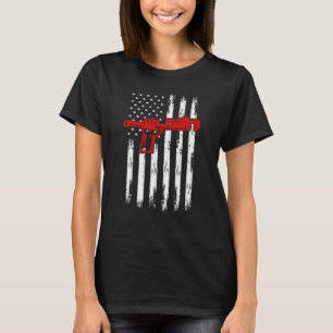 Plumber American Flag 4th July Patriotic Plumbing T-Shirt