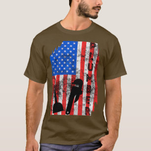 Plumber American Flag Pipefitter 4th Of July T-Shirt