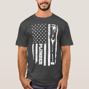Plumber American Flag USA Plumbing T-Shirt