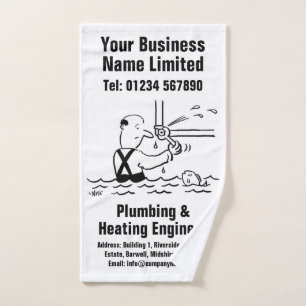 Plumber and Heating Engineer Design Hand Towel
