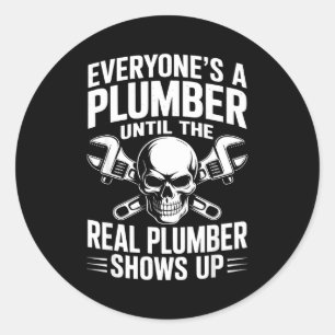 Plumber Art For Men Women Plumbing Pefitter Plumbe Classic Round Sticker