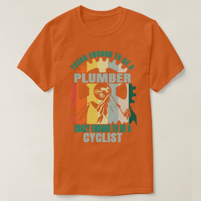 Plumber Biker Design T-Shirt (Design Front)