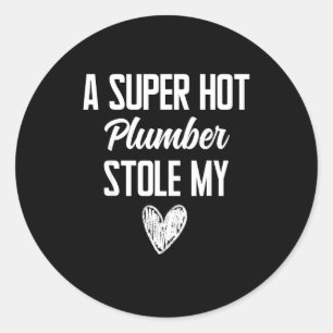 Plumber Boyfriend Girlfriend Stole My Heart Funny Classic Round Sticker
