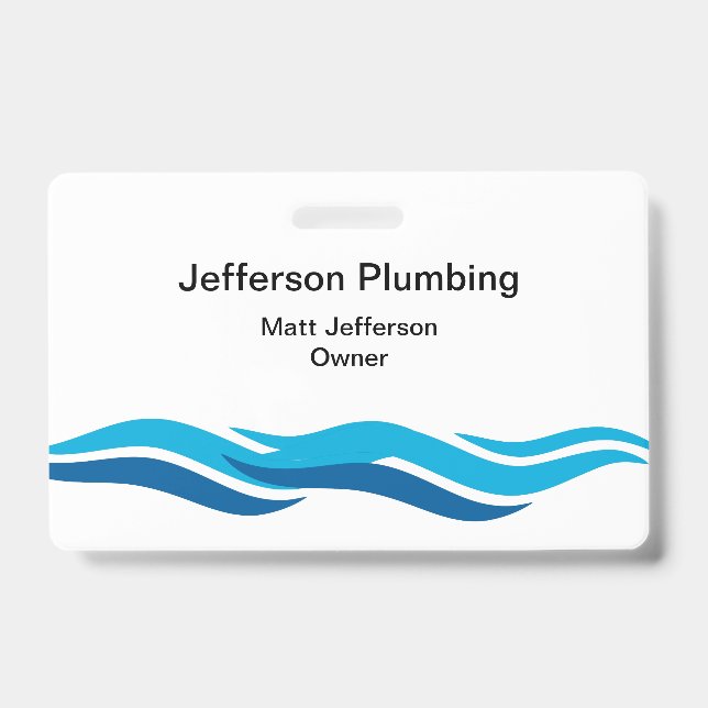 Plumber Business Badges ID Badge (Front)