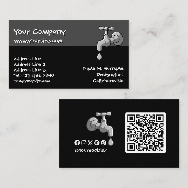 Plumber Business Card (Front/Back)