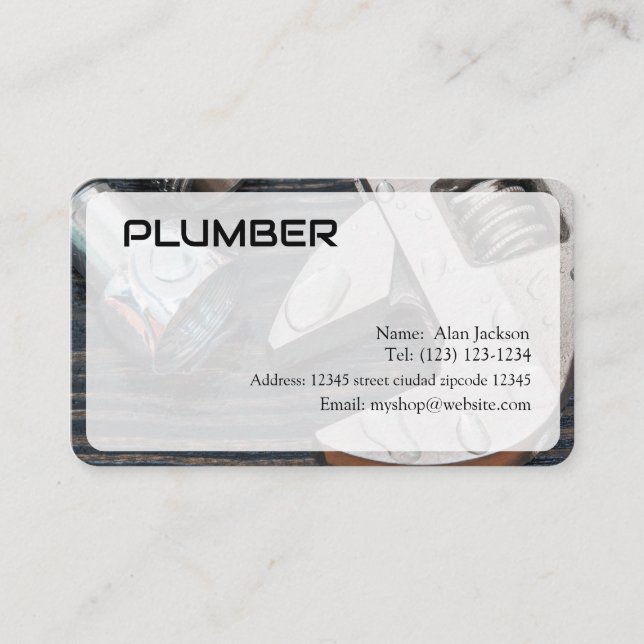 PLUMBER Business card editable (Front)