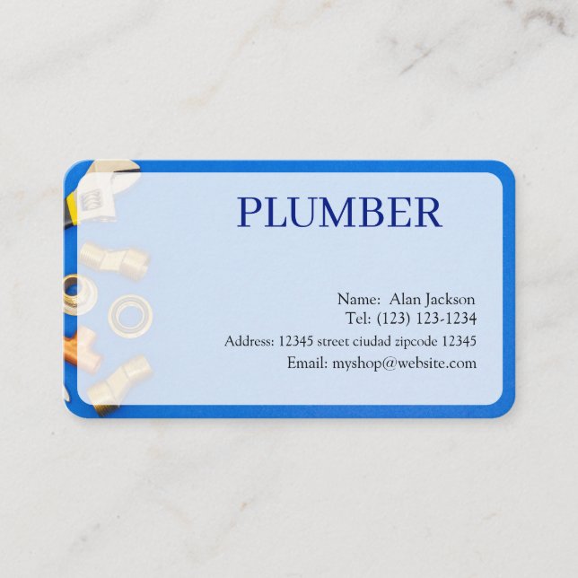 PLUMBER Business card editable (Front)