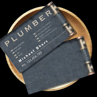 Plumber Business Card with Pipe DetaiI
