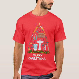 Plumber Christmasree Merry Christmas retro T-Shirt