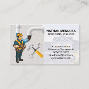 Plumber   Clogged Pipes   Wrenches Business Card
