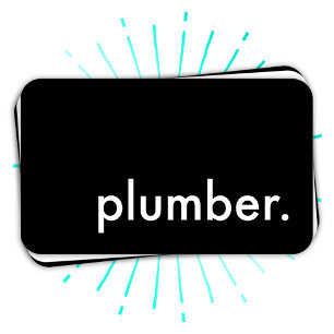 plumber. (colour customisable) business card