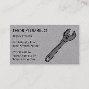 Plumber Contractor Handyman Mechanic Wrench Business Card