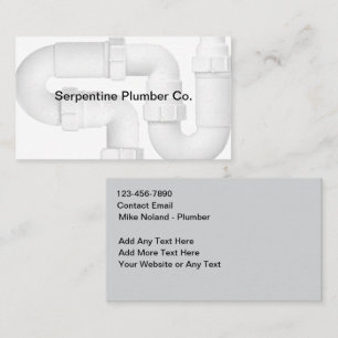 Plumber Contractor Modern Simple Business Cards