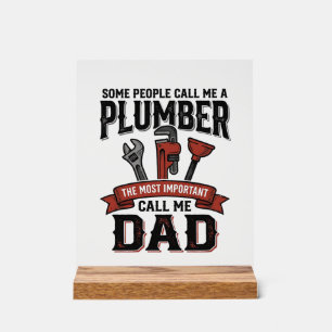 Plumber Dad Vintage Engraving Shirt Design_1 Acrylic Sign